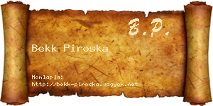 Bekk Piroska névjegykártya