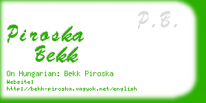 piroska bekk business card